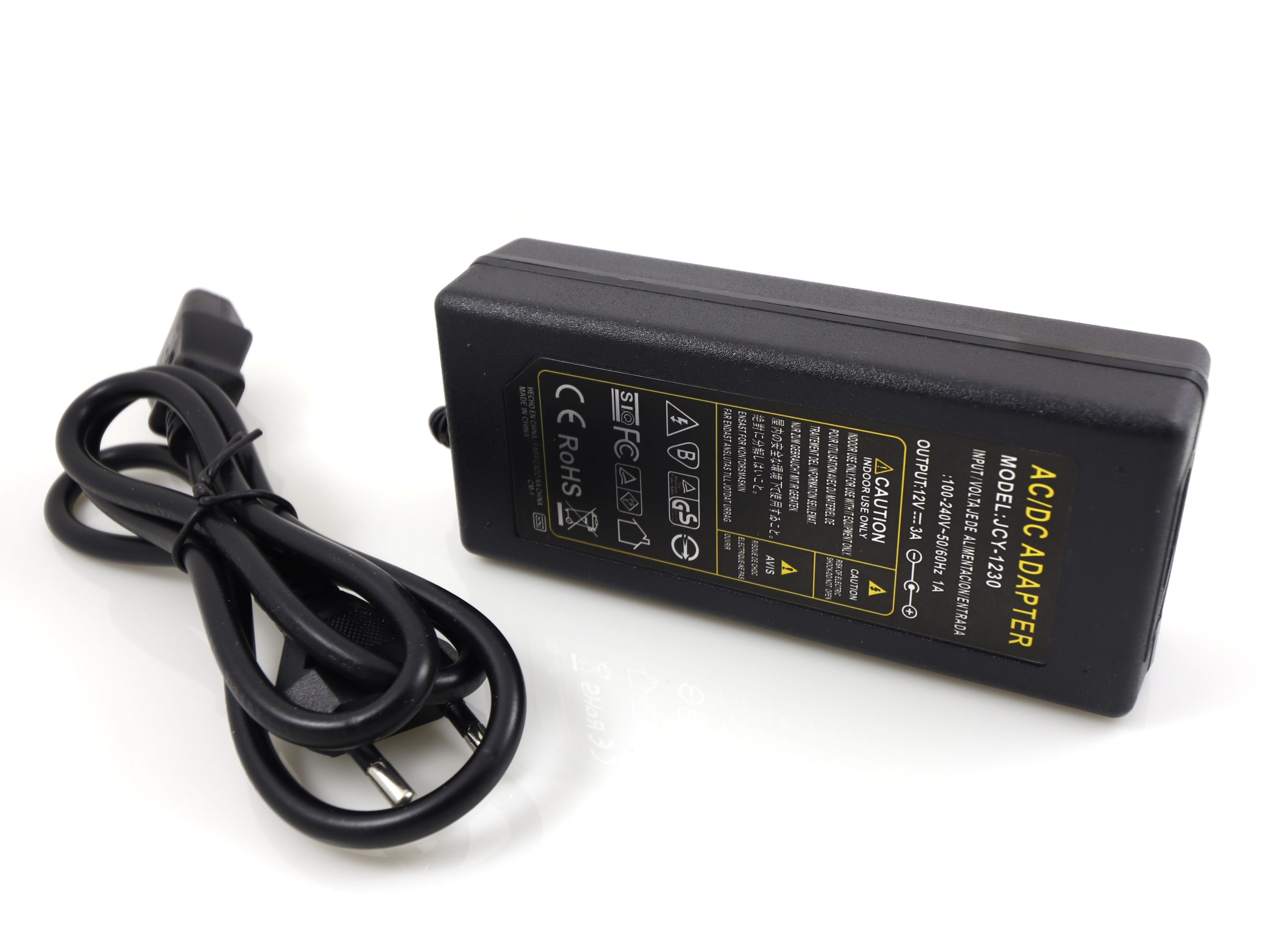 240V AC till 12V DC strömadapter — 3A - Bild 2
