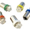 BA9s T4W LED lampa med 4x 3 mm + 1x Flux LED för 12 V