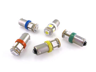 Polfri BA9s T4W LED lampa med 5x 5050 SMD för 12 V & 24 V