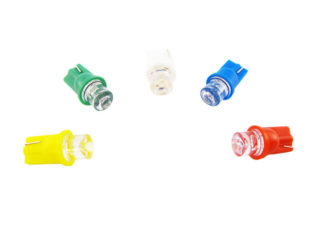 T10 W5W LED lampa med 1x konkav LED för 12 V & 24 V
